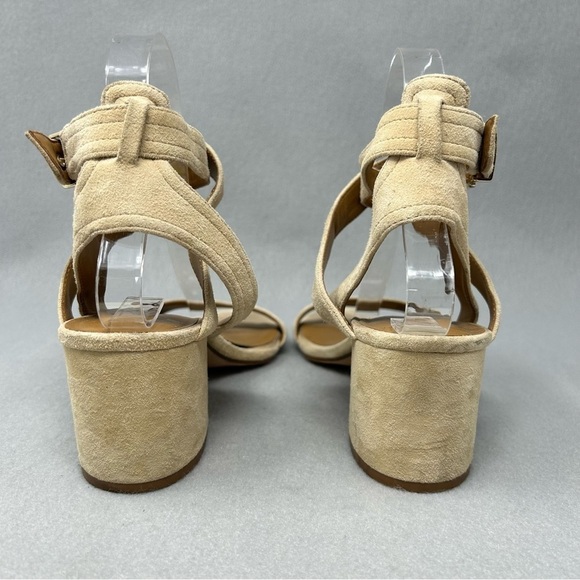 Arturo Chiang Cream Suede Strapping Open Toe Heels, Women’s Size 8M - Picture 9 of 12